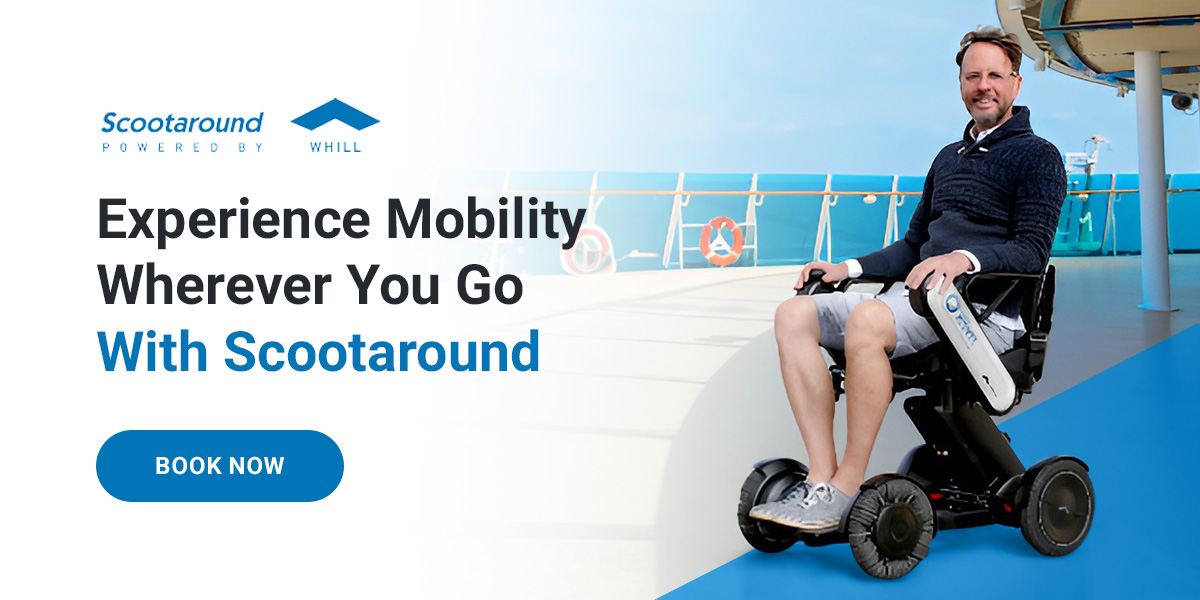 Power chair on cruise deck