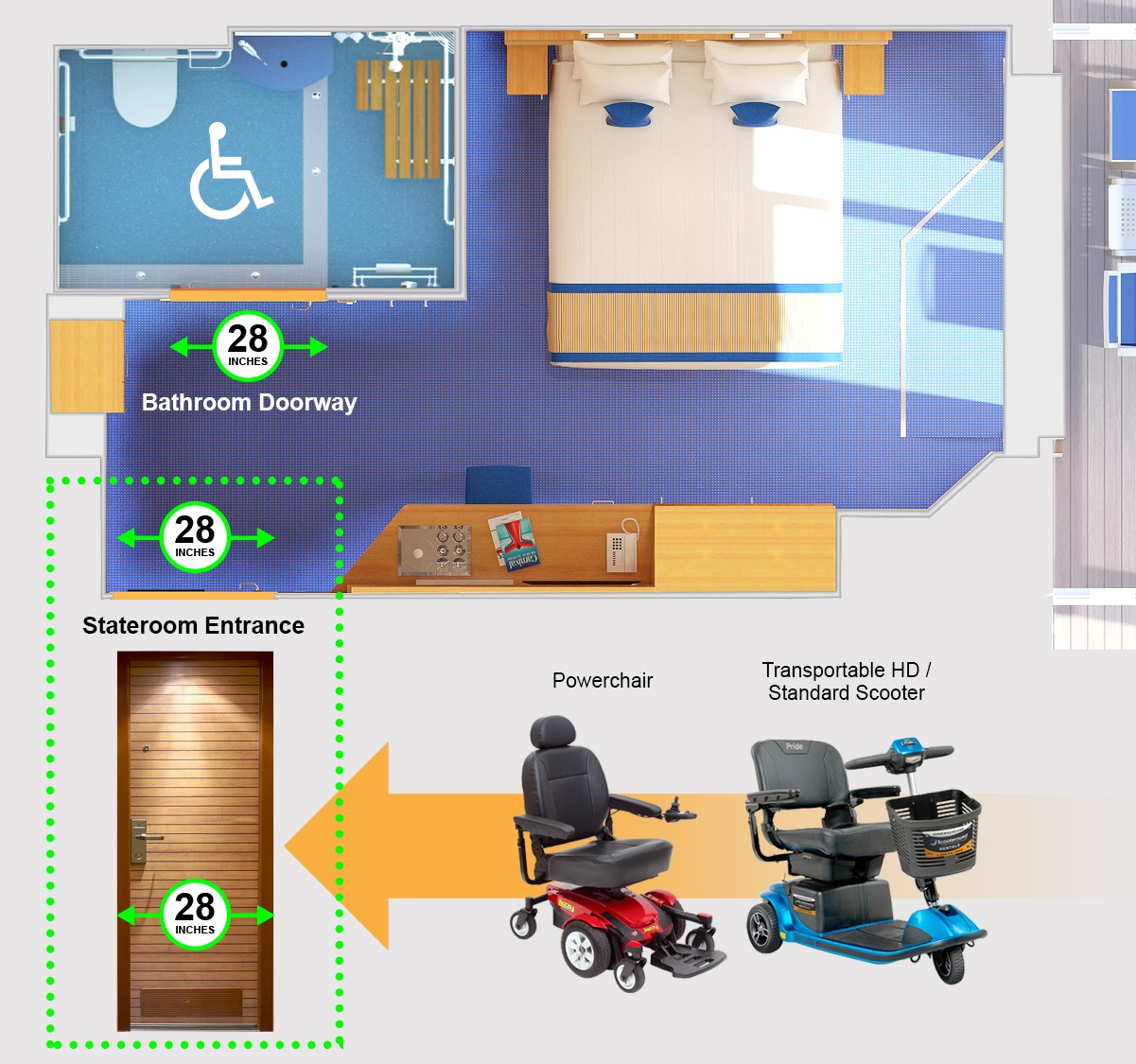 Accessible Stateroom Layout - Carnival Cruise Line