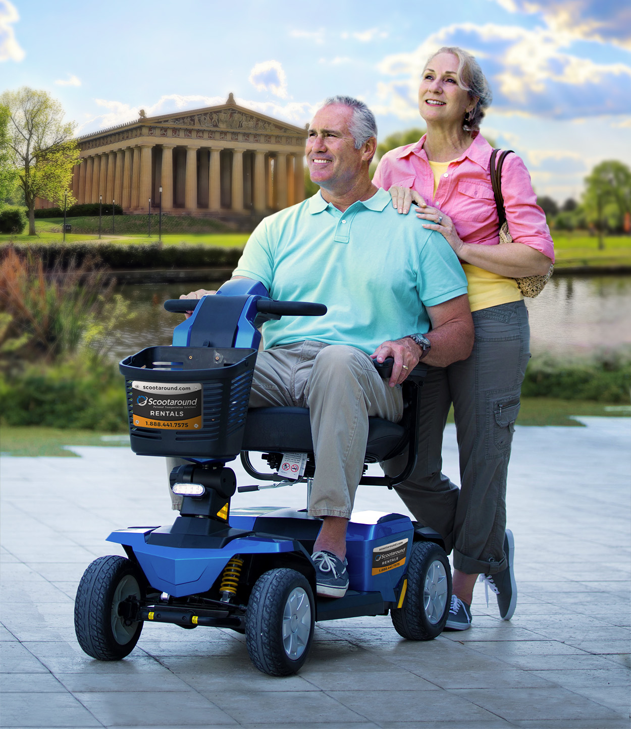 Man on Mobility Scooter with Wife Nashville